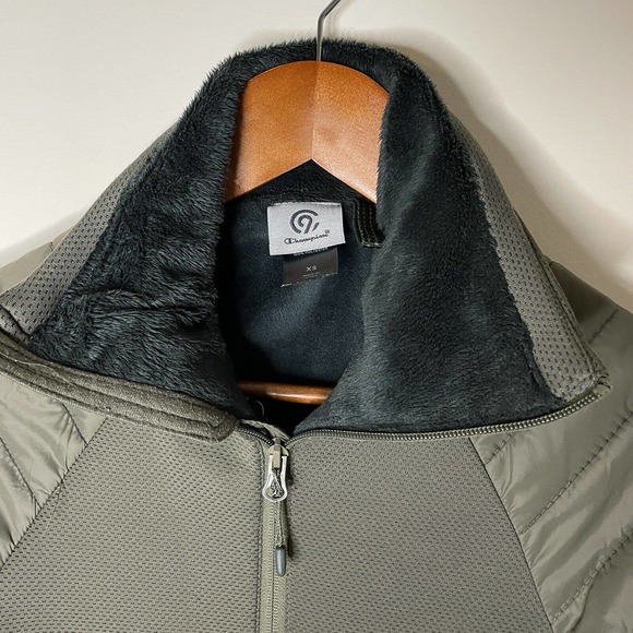 Champion Khaki Green Activewear Zip Jacket Women’s XS - Soft Fleece Upper Lining - Picture 10 of 12